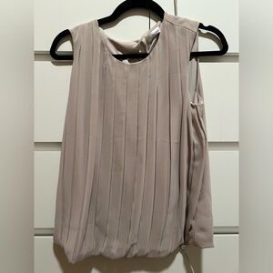 Calvin Klein Women's Pleated Sleeveless Blouse - Beige Size Medium